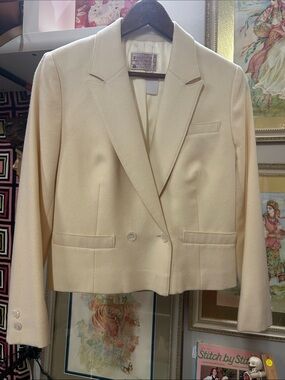 Vintage Pendleton Cream 100% Virgin Wool Blazer Jacket